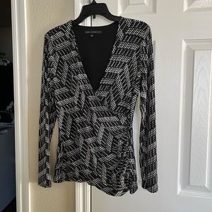 WHBM, size 8, black and white top.